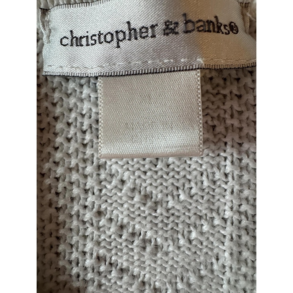 Christopher & Banks White Zip-Front Hooded Cardigan - Picture 9 of 13